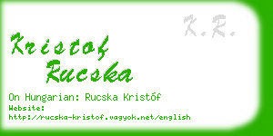 kristof rucska business card
